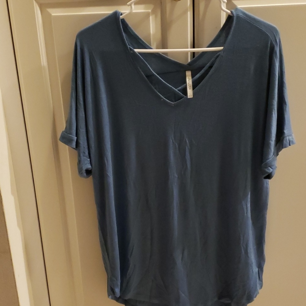 Light blue top